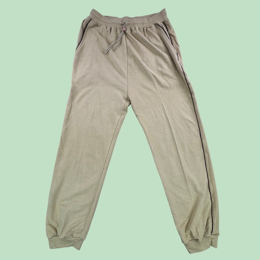 VTG Givenchy for Singapore Airlines Tan Joggers Sweatpants Mens L EUC